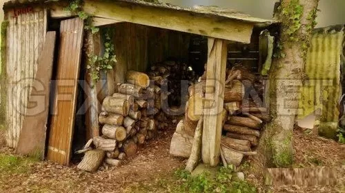 PBR Game 3D Model – Wood Storage (obj, tex)