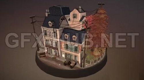 PBR Game 3D Model – World War 2 City