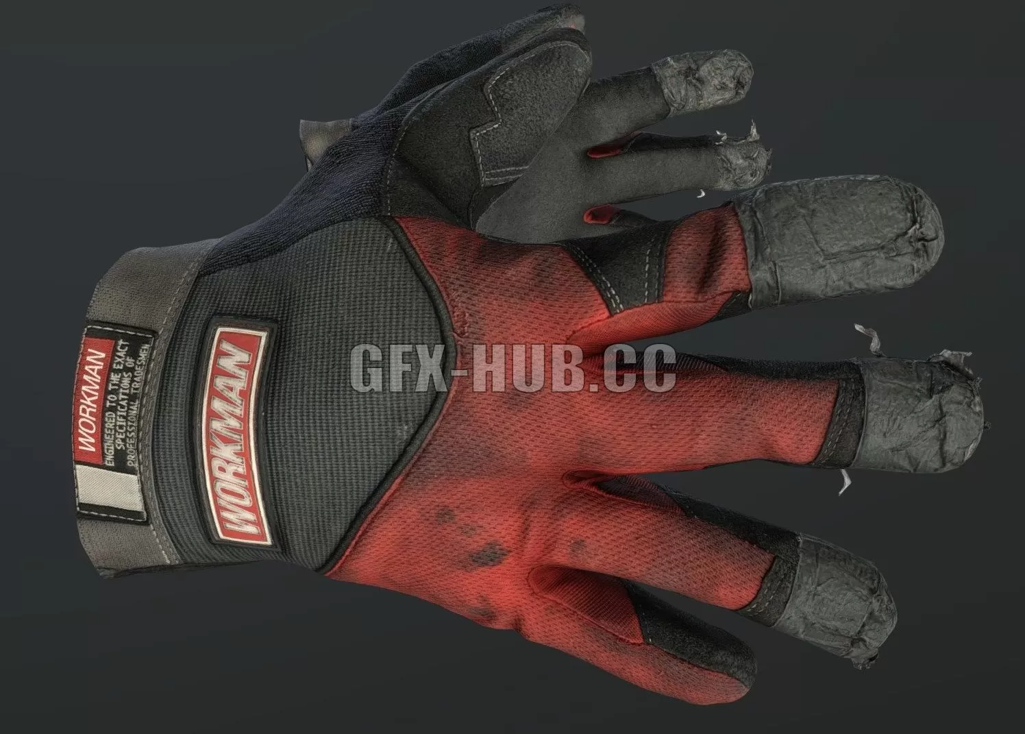 PBR Game 3D Model – Worn Work Gloves