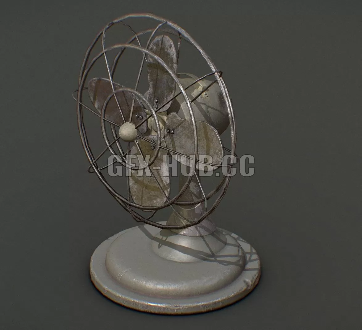 PBR Game 3D Model – WW2 desk fan