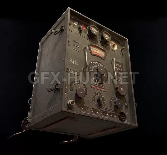 PBR Game 3D Model – WW2 German Transceiver
