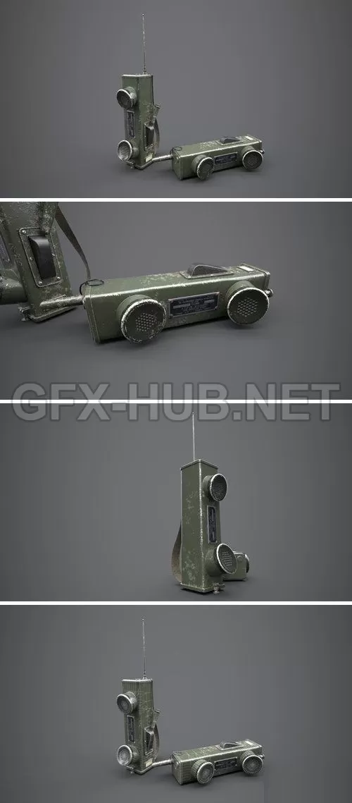 PBR Game 3D Model – WW2 Hand Talk Radio