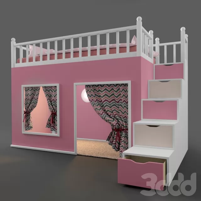 CHILDRENS ROOM DECOR – Кровать-чердак с игровой зоной