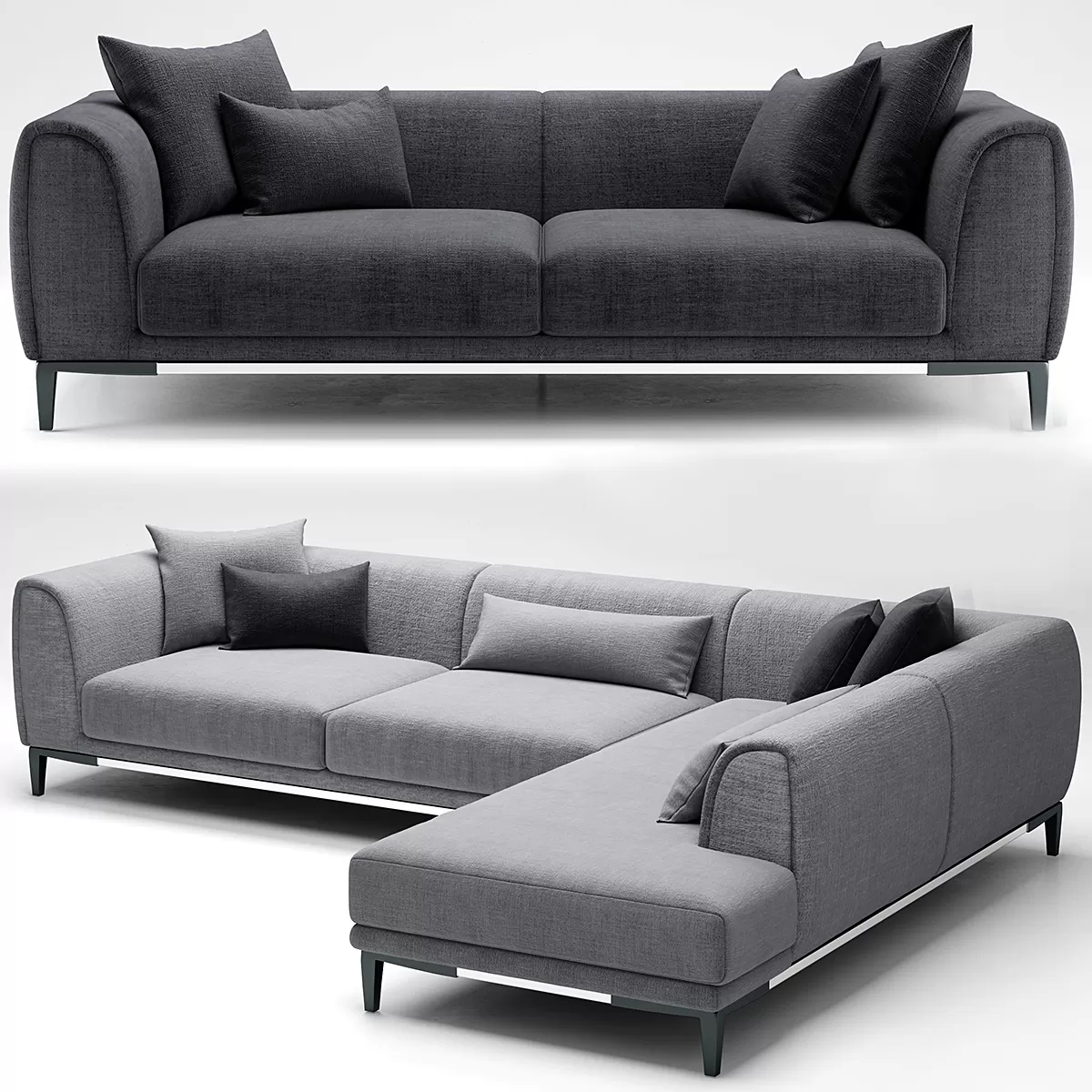 SOFA – Capitone gray sofa 06
