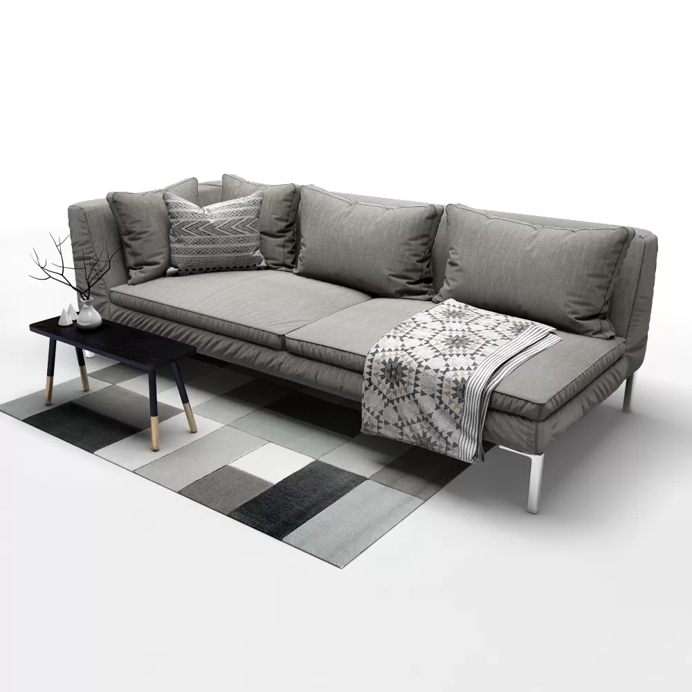 SOFA – Capitone gray sofa 07