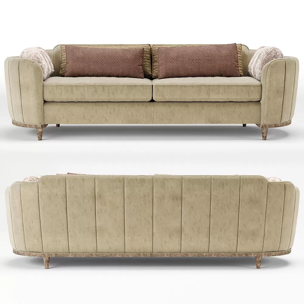 SOFA – Cherish Round Barrel Beige Velvet sofa SOFA – Cherish Round Barrel Beige Velvet sofa