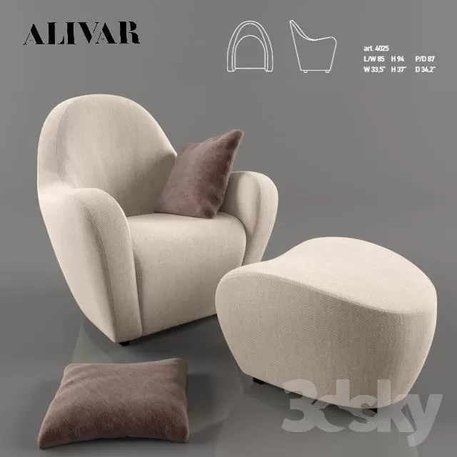 3DSKYMODEL – Armchair – 3718