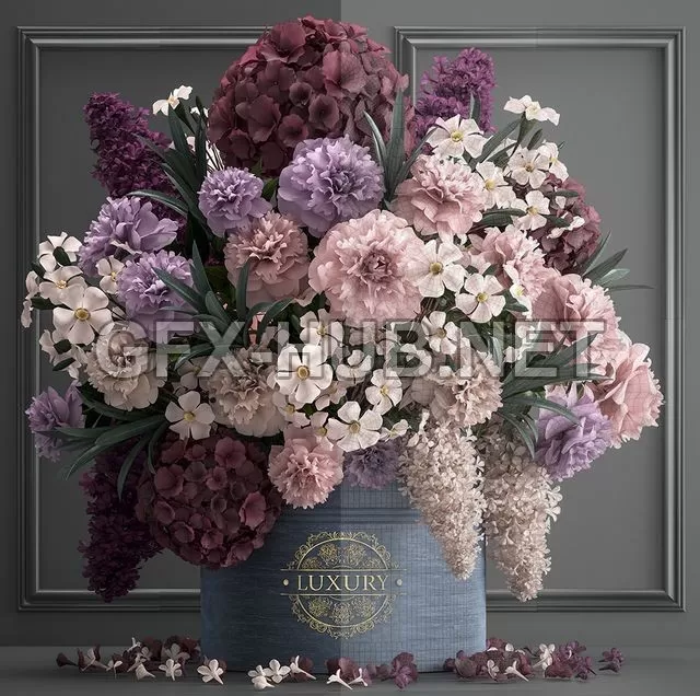 FURNITURE 3D MODELS – A bouquet of flowers in a gift box 87 FURNITURE 3D MODELS – A bouquet of flowers in a gift box 87