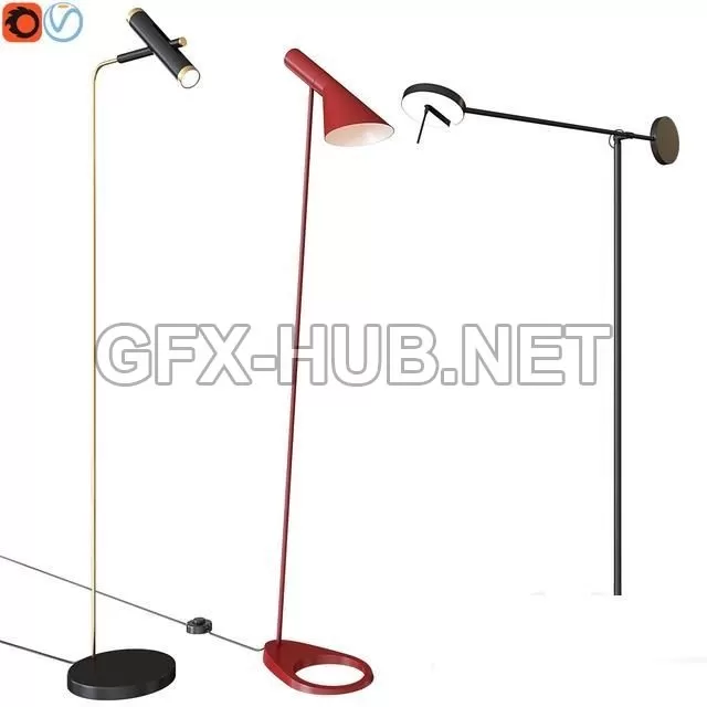 FURNITURE 3D MODELS – A set of floor lamps. Favorite. Louis Poulsen GROK FURNITURE 3D MODELS – A set of floor lamps. Favorite. Louis Poulsen GROK