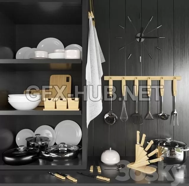 FURNITURE 3D MODELS – A set of kitchen FURNITURE 3D MODELS – A set of kitchen