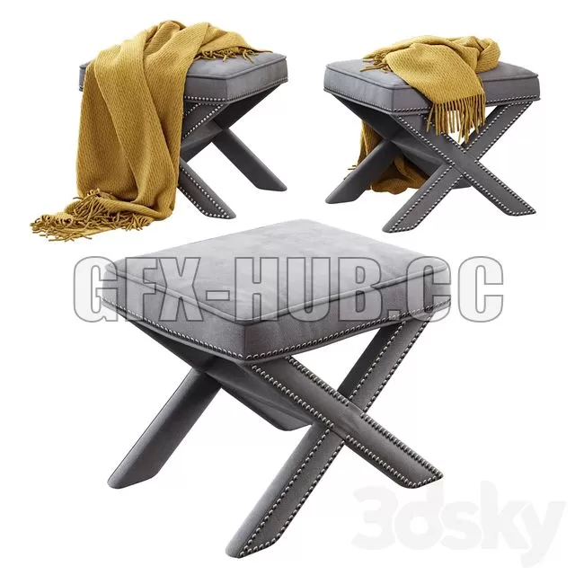 FURNITURE 3D MODELS – Abbyson Living Marcus X-Bench FURNITURE 3D MODELS – Abbyson Living Marcus X-Bench