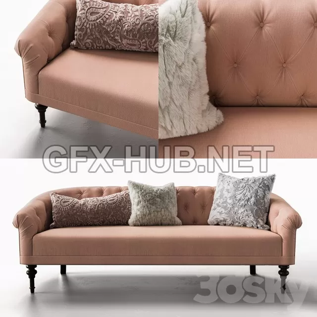 FURNITURE 3D MODELS – ADELINE UPHOLSTERED SOFA FURNITURE 3D MODELS – ADELINE UPHOLSTERED SOFA