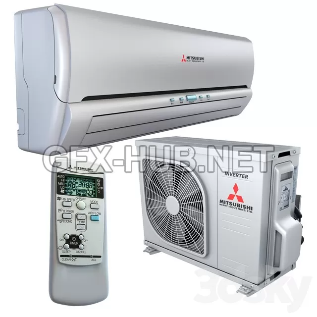 FURNITURE 3D MODELS – Air-conditioning Mitsubishi FURNITURE 3D MODELS – Air-conditioning Mitsubishi