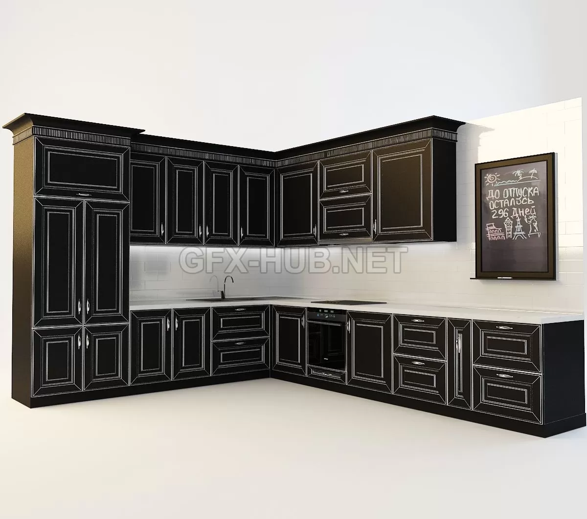 FURNITURE 3D MODELS – Angular classic cuisine 3200 3900 FURNITURE 3D MODELS – Angular classic cuisine 3200 3900