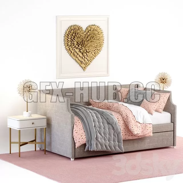 FURNITURE 3D MODELS – ANNIKA UPHOLSTERED DAYBED WITH TRUNDLE FURNITURE 3D MODELS – ANNIKA UPHOLSTERED DAYBED WITH TRUNDLE