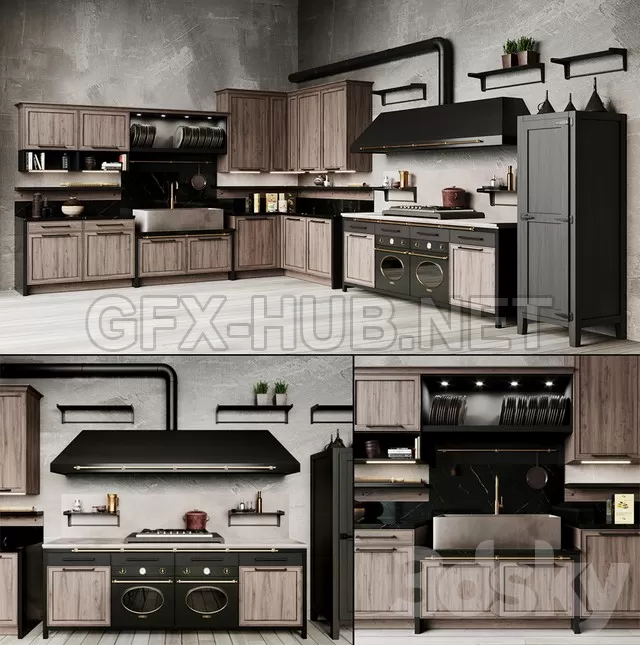 FURNITURE 3D MODELS – Anteprima VINTAGE kitchen FURNITURE 3D MODELS – Anteprima VINTAGE kitchen