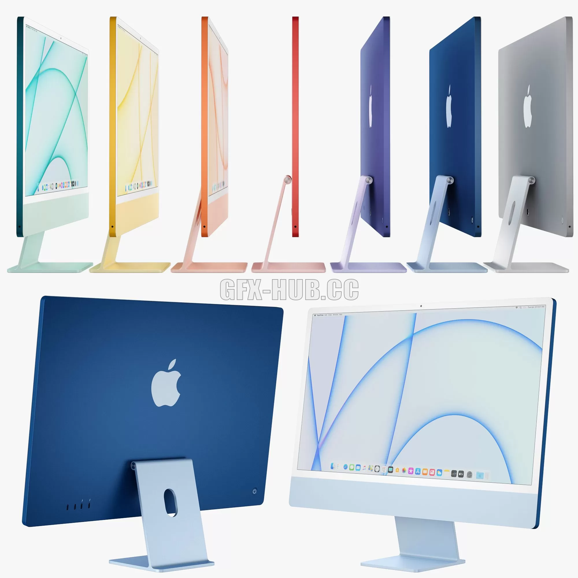 FURNITURE 3D MODELS – Apple iMac 24 inch All Colors 2021 FURNITURE 3D MODELS – Apple iMac 24 inch All Colors 2021