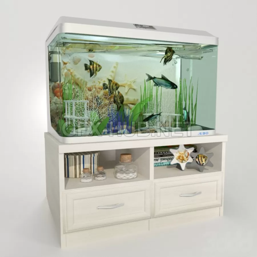 FURNITURE 3D MODELS – Aquarium with a curbstone FURNITURE 3D MODELS – Aquarium with a curbstone