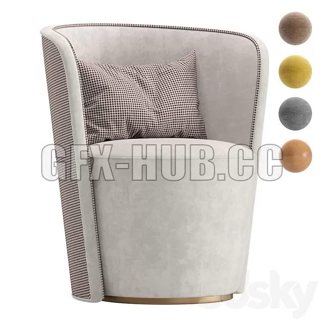 FURNITURE 3D MODELS – Armchair MANRO Cazarina Interiors Velvet and Leather FURNITURE 3D MODELS – Armchair MANRO Cazarina Interiors Velvet and Leather