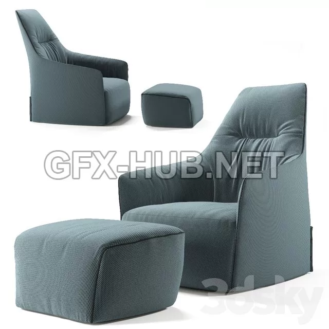 FURNITURE 3D MODELS – Armchair POLIFORM Santa Monika Lounge FURNITURE 3D MODELS – Armchair POLIFORM Santa Monika Lounge