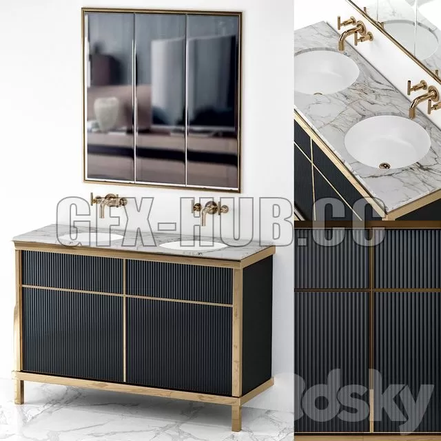 FURNITURE 3D MODELS – Art Deco Modern Bathroom FURNITURE 3D MODELS – Art Deco Modern Bathroom