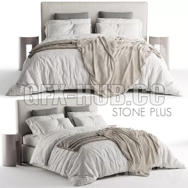 FURNITURE 3D MODELS – Bed Meridiani Stone Plus FURNITURE 3D MODELS – Bed Meridiani Stone Plus