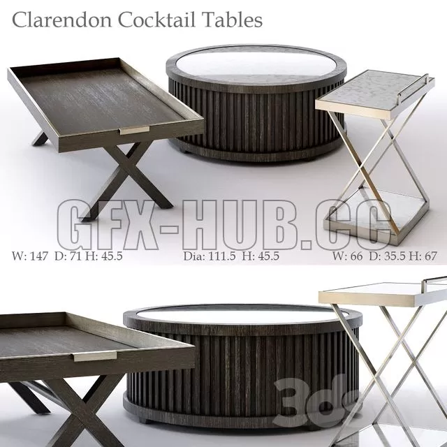 FURNITURE 3D MODELS – Bernhardt Clarendon Cocktail Tables FURNITURE 3D MODELS – Bernhardt Clarendon Cocktail Tables