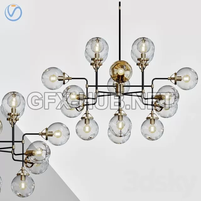 FURNITURE 3D MODELS – Bistro Globe Clear Glass Chandelier FURNITURE 3D MODELS – Bistro Globe Clear Glass Chandelier