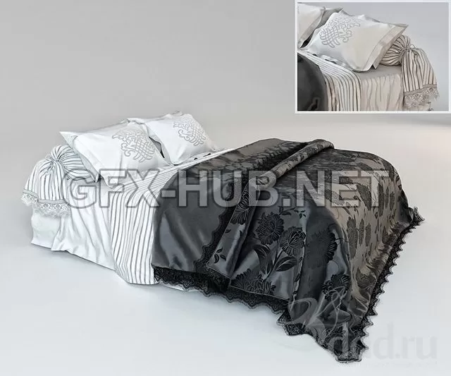 FURNITURE 3D MODELS – Black bedspread FURNITURE 3D MODELS – Black bedspread