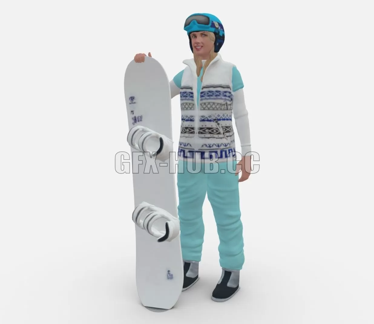 FURNITURE 3D MODELS – Blonde woman with snowboard 0934 FURNITURE 3D MODELS – Blonde woman with snowboard 0934