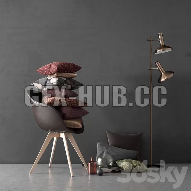 FURNITURE 3D MODELS – BoConcept Set Adelaide Chair & Duo Stehlampe FURNITURE 3D MODELS – BoConcept Set Adelaide Chair & Duo Stehlampe