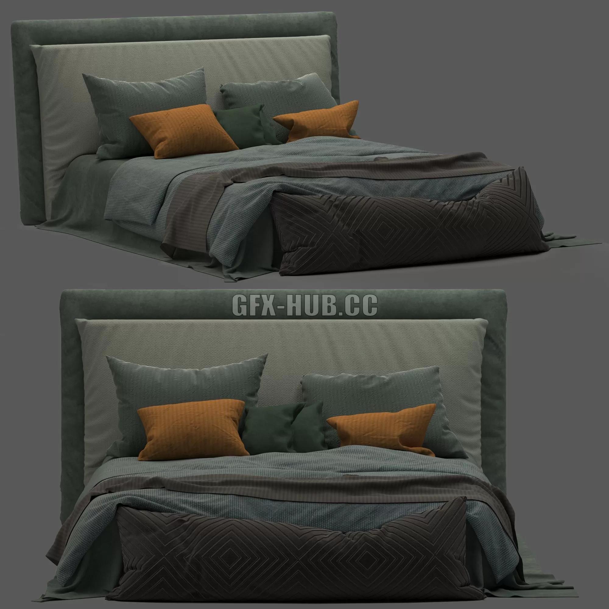 FURNITURE 3D MODELS – Boho Style Bed FURNITURE 3D MODELS – Boho Style Bed