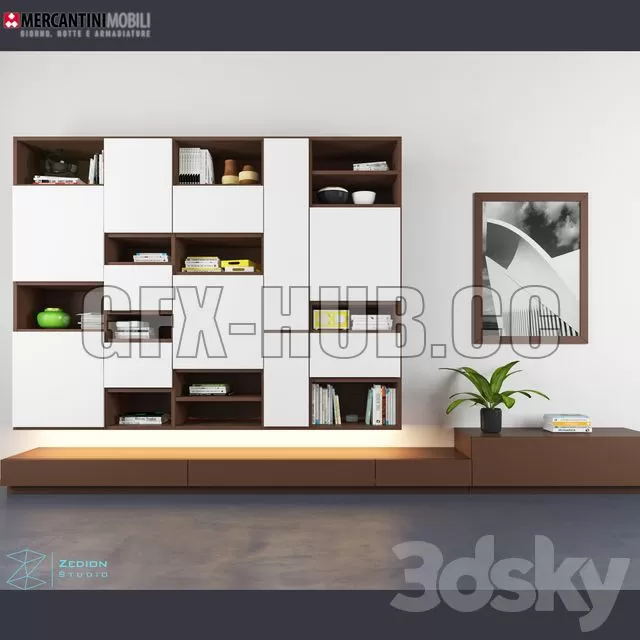FURNITURE 3D MODELS – Bookcase 001 FURNITURE 3D MODELS – Bookcase 001