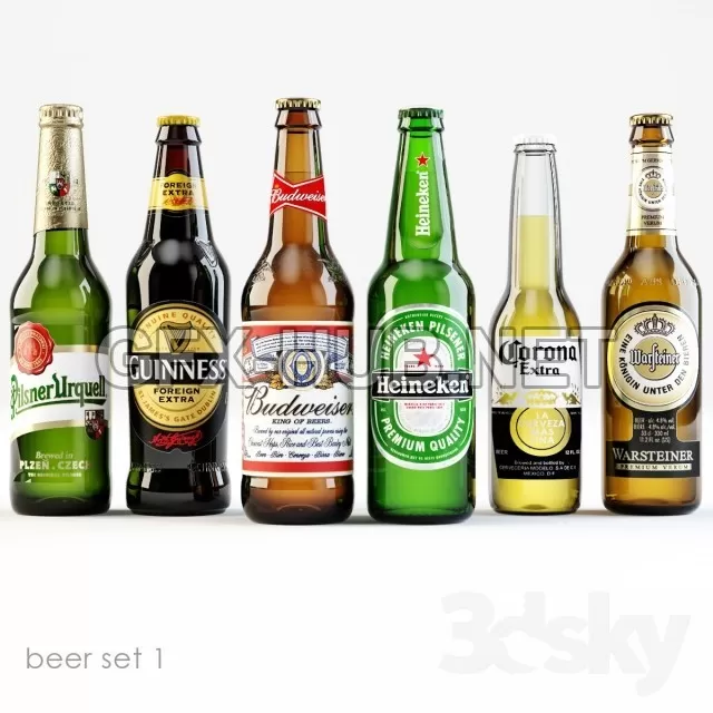 FURNITURE 3D MODELS – Bottles of beer 1 FURNITURE 3D MODELS – Bottles of beer 1