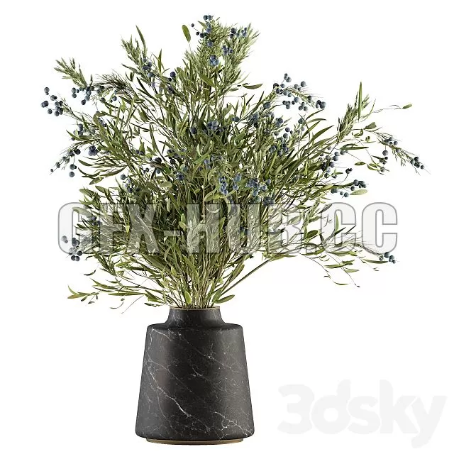 FURNITURE 3D MODELS – Bouquet Green Branch in Vase 54 FURNITURE 3D MODELS – Bouquet Green Branch in Vase 54