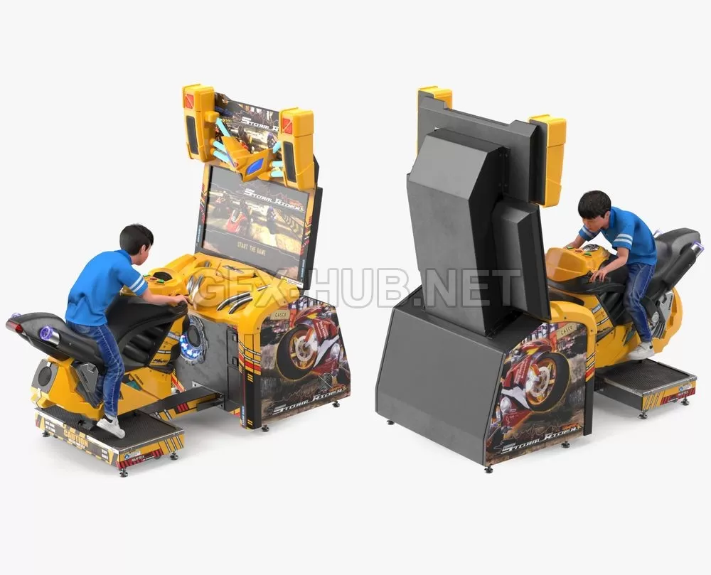FURNITURE 3D MODELS – Boy on Storm Riders Motorcycle Racing Arcade Game Fur