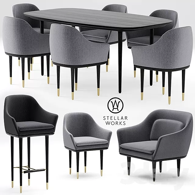 3DSKYMODEL – Dining Table sets – 3920