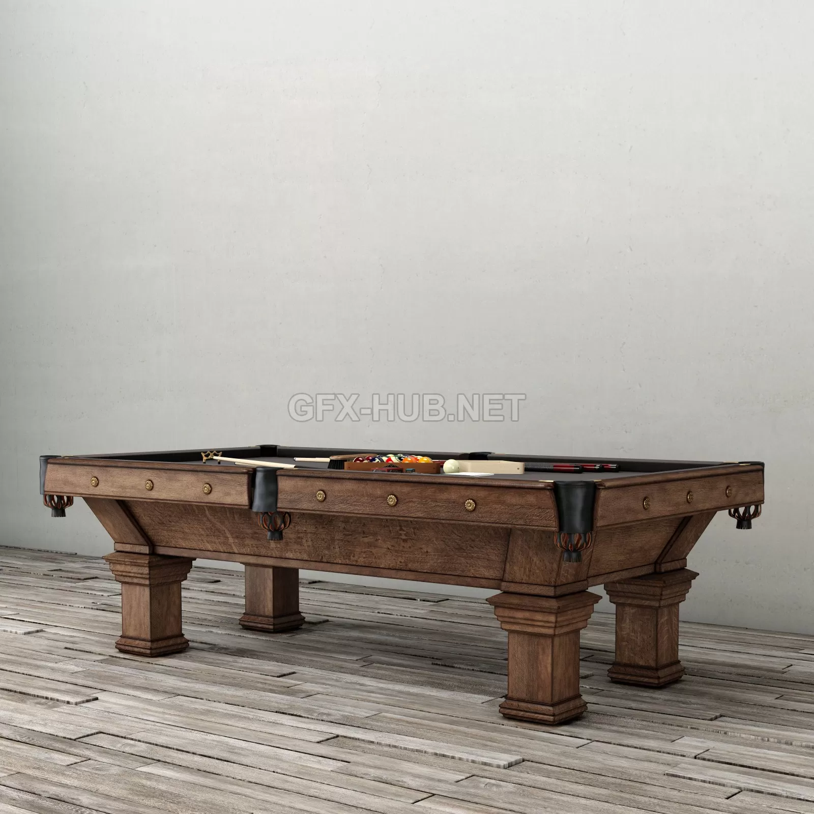FURNITURE 3D MODELS – BRUNSWICK VINTAGE BILLIARDS TABLE