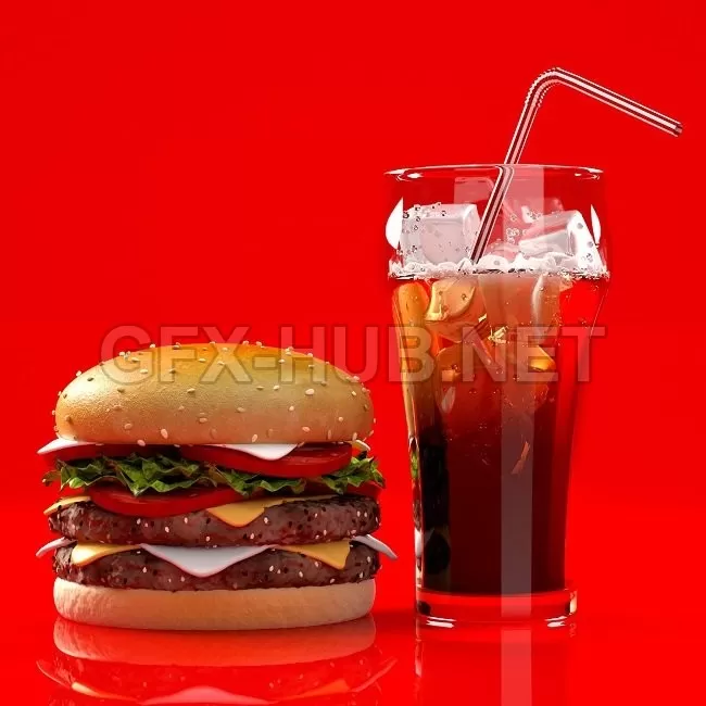 FURNITURE 3D MODELS – BURGER with SOFT DINKS