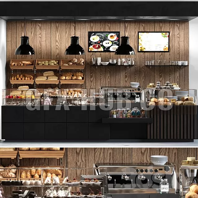 FURNITURE 3D MODELS – Cafe with Pastries and Desserts