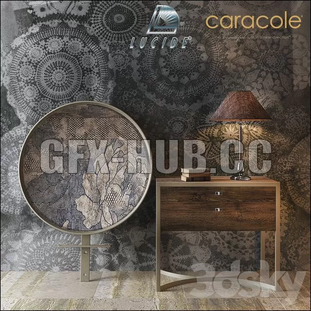 FURNITURE 3D MODELS – CARACOLE Nightstand ATS-NITSTD-001 FURNITURE 3D MODELS – CARACOLE Nightstand ATS-NITSTD-001