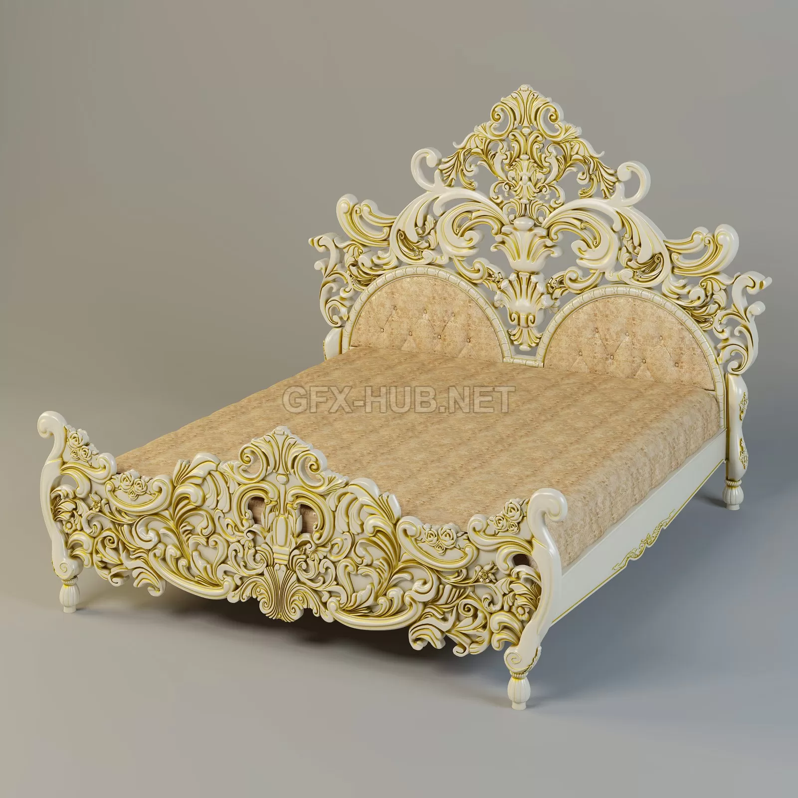 FURNITURE 3D MODELS – Carved bed FURNITURE 3D MODELS – Carved bed