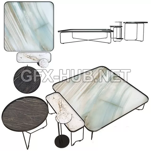 FURNITURE 3D MODELS – Cattelan Italia Coffee Table Set 07