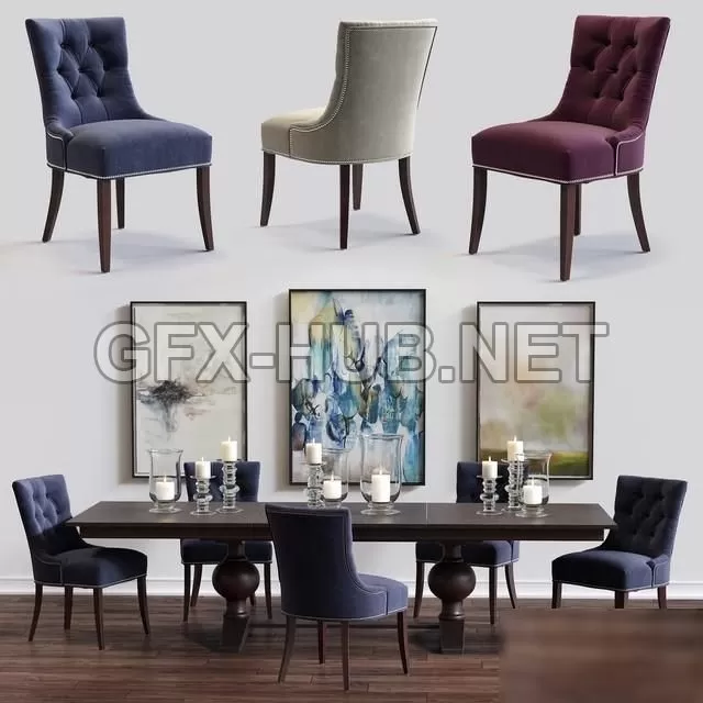 FURNITURE 3D MODELS – Cecelia Armchair and Winnetka Table