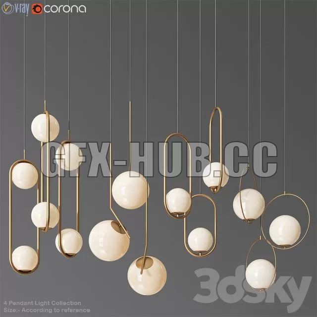 FURNITURE 3D MODELS – Ceiling Light Collection 3