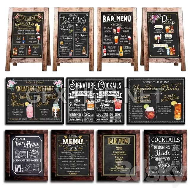 FURNITURE 3D MODELS – Chalkboard for cafe 2