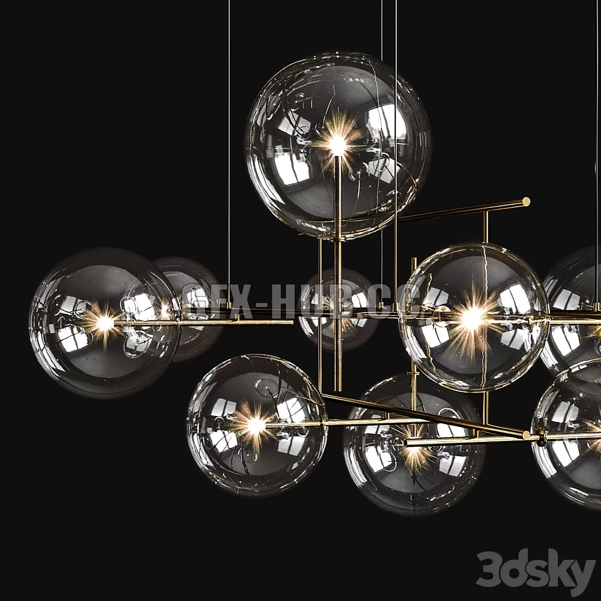FURNITURE 3D MODELS – Chandelier Gallotti & Radice Bolle Horizontal Big