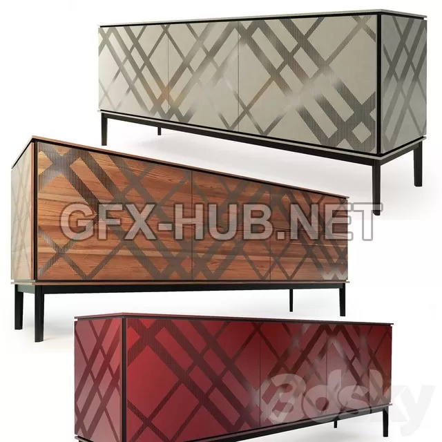 FURNITURE 3D MODELS – Chest sideboard Tartan. Tonin Casa
