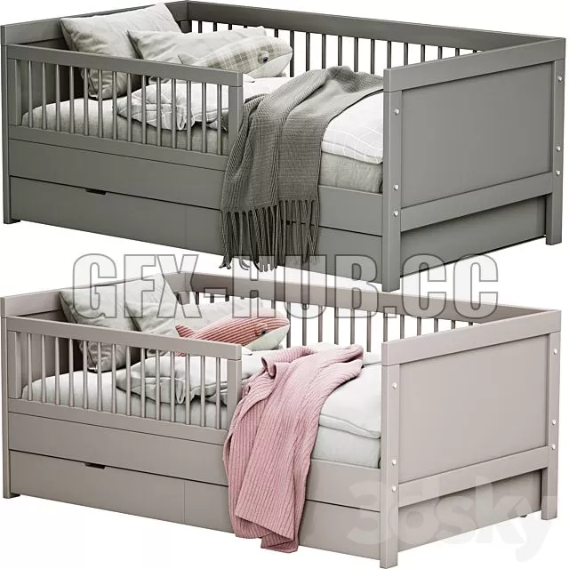 FURNITURE 3D MODELS – Childroom LIT ENFANT VIVIEN GRIS