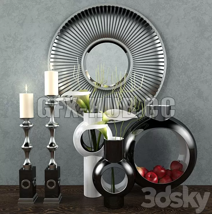 FURNITURE 3D MODELS – Classic decorative set with apples